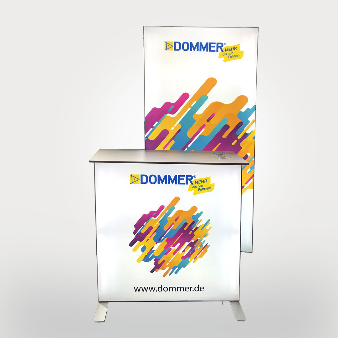 LED Pop-Up Combo mit bedruckter und hinterleuchteter Bespannung 