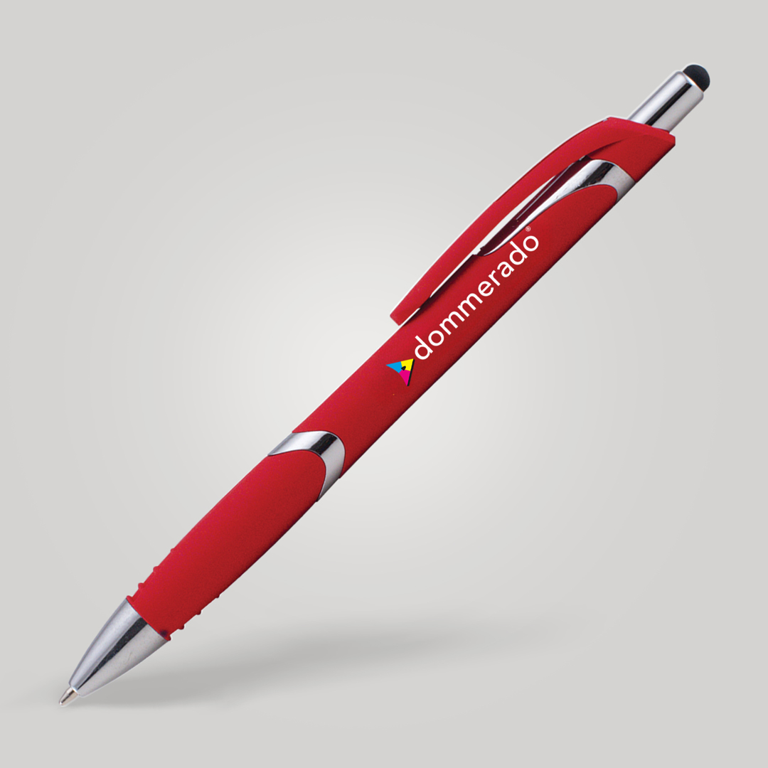 Der Kugelschreiber ist in der Farbe Rot erhältlich.