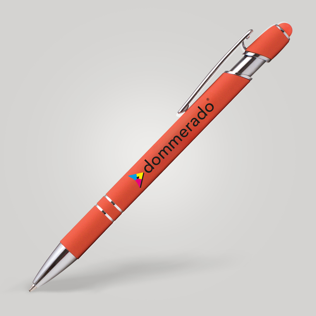 Der Kugelschreiber ist in der Farbe Orange erhältlich.